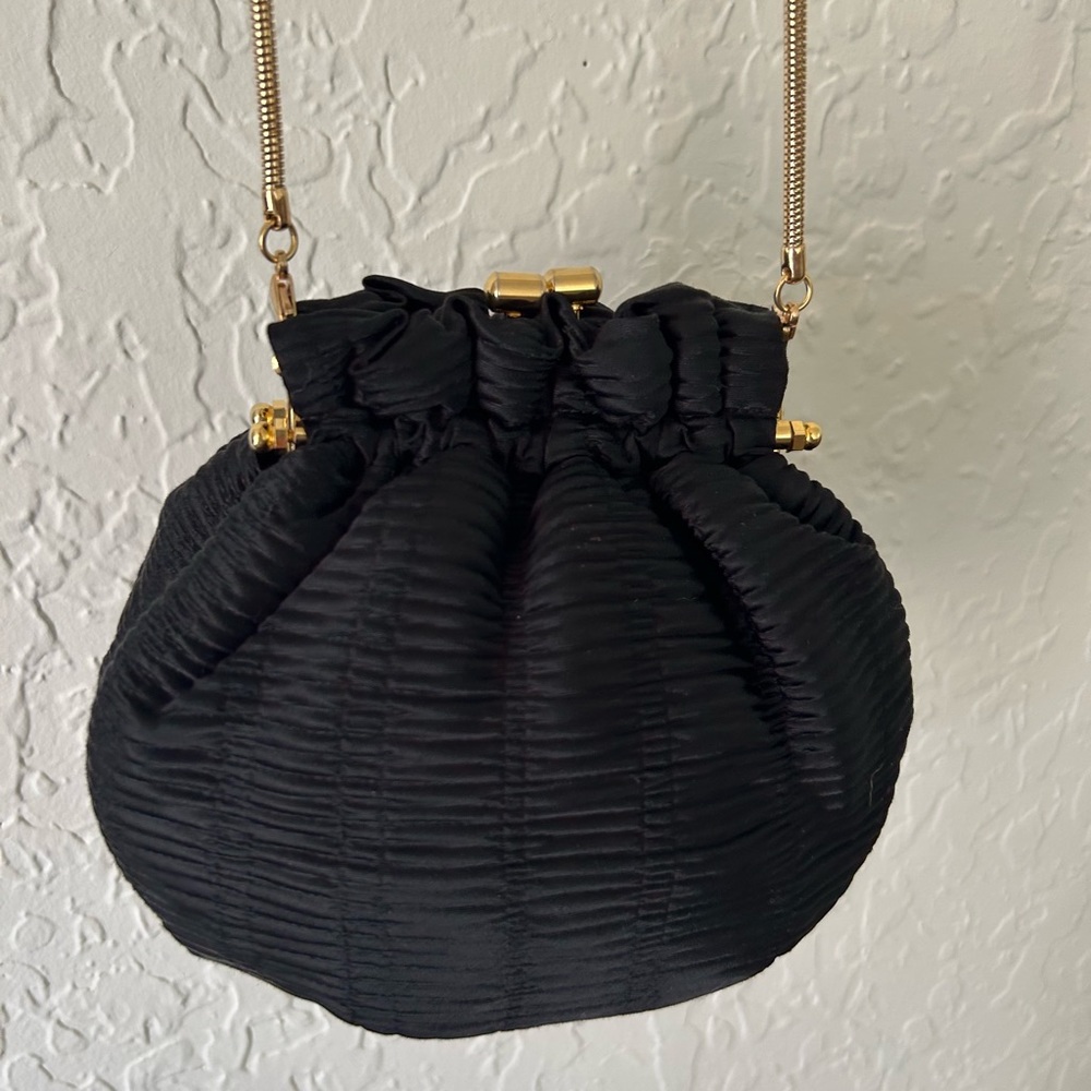 Vintage 90s Lord & Taylor Black Evening Purse